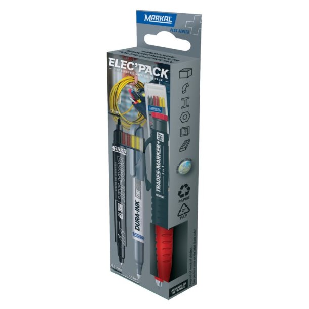 Markal Trades-Marker + Dry 2-i-1 - Detail Elec'Pack - Deep Hole