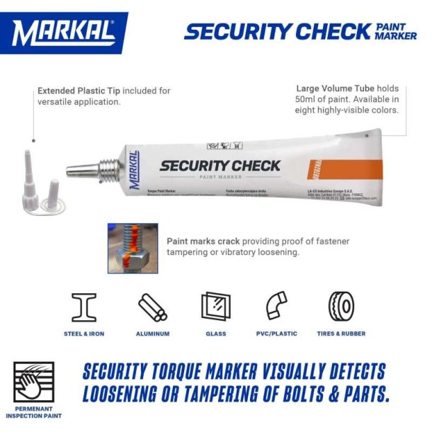 Markal Security Check - Paint marker inspektionsmaling - Bl�