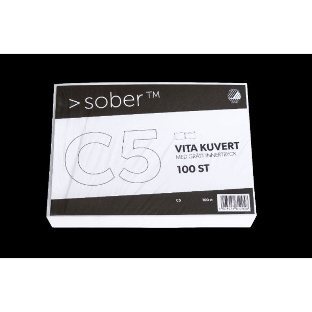 Bong Konvolut Sober C5 - Peel &amp; Seal - Hvid - 90g - 100 stk.