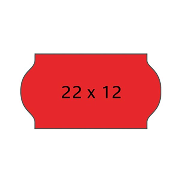 Meto etiket - permanent - 22x12 - rd - 7 ruller med 1500 stk. - I alt 10500 stk.