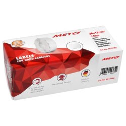 Meto fryseetiket permanent - 26x12mm - 6 ruller med 1000 hvide