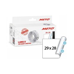 Meto fryseetiket permanent - 29x28mm - 5 ruller med 1000 hvide