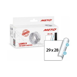 Meto fryseetiket permanent - 29x28mm - 5 ruller med 1000 hvide
