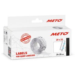 Meto fryseetiket permanent - 29x28mm - 5 ruller med 1000 hvide