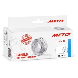 Meto fryseetiket permanent - 32x19mm - 5 ruller med 1000 hvide