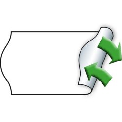 Meto prism�rker aftagelige - 22x12mm - 12 ruller med 1000 hvide