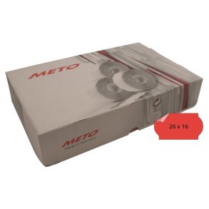 Meto prism�rker aftagelige - 26x16mm - 36 ruller med 1200 r�de