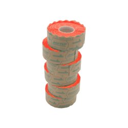 Meto prism�rker aftagelige - 26x16mm - 6 ruller med 1000 r�de