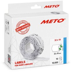 Meto prism�rker aftagelige - 32x19mm - 10 ruller med 1000 hvide