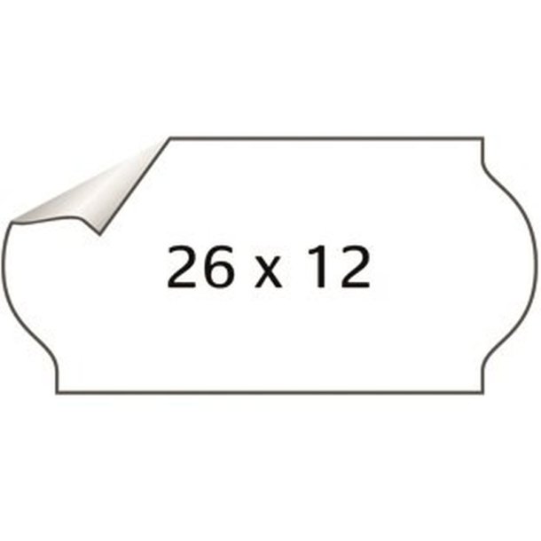 Meto prism�rker aftagelige - 26x12mm - 36 ruller med 1500 hvide