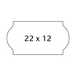 Meto prism�rker permanent - 22x12mm - 7 ruller med 1500 hvide