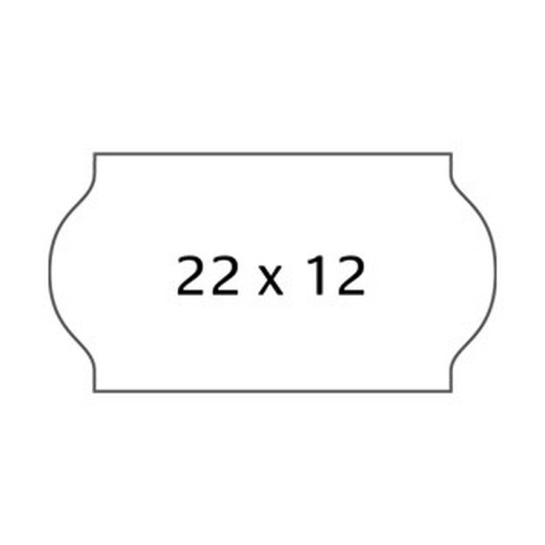 Meto prism�rker permanent - 22x12mm - 7 ruller med 1500 hvide