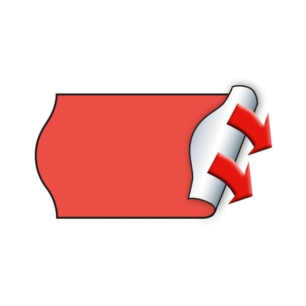 Meto prism�rker permanent - 22x12mm - 12 ruller med 1000 r�de