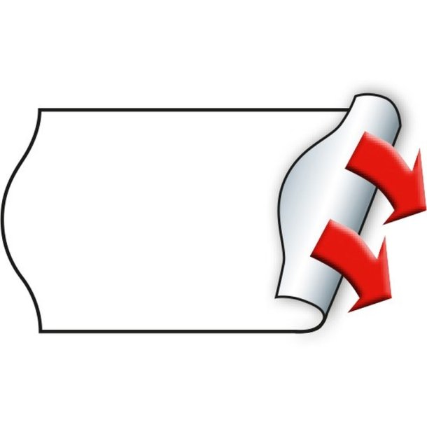 Meto prism�rker permanent - 26x16mm - 12 ruller med 1000 hvide