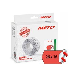 Meto prism�rker permanent - 26x16mm - 12 ruller med 1000 r�de