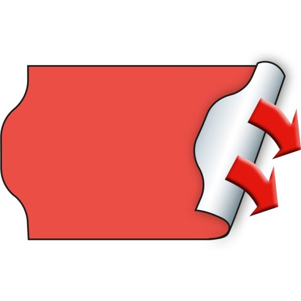 Meto prism�rker permanent - 26x16mm - 12 ruller med 1000 r�de