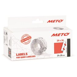 Meto prism�rker permanent - 29x28mm - 5 ruller med 1000 r�de