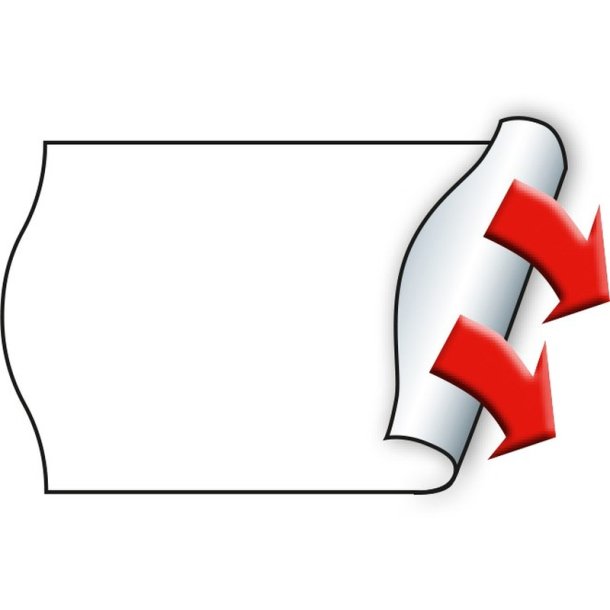 Meto prism�rker permanent - 32x19mm - 10 ruller med 1000 hvide