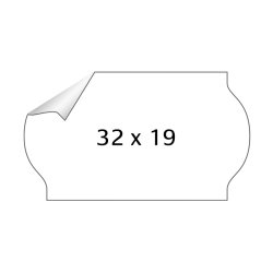 Meto prism�rker permanent - 32x19mm - 30 ruller med 1000 hvide