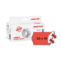 Meto prism�rker permanent - 32x19mm - 5 ruller med 1000 r�de