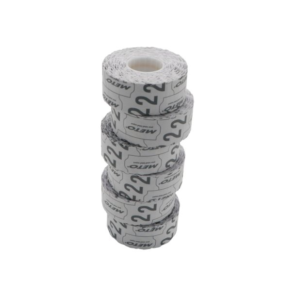 Meto prism�rker permanent - 26x12mm - 36 ruller med 1500 hvide