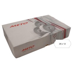 Meto prism�rker permanent - 26x12mm - 36 ruller med 1500 hvide