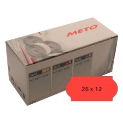 Meto prism�rker permanent - 26x12mm - 6 ruller med 1500 r�de