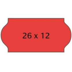 Meto prism�rker permanent - 26x12mm - 6 ruller med 1500 r�de