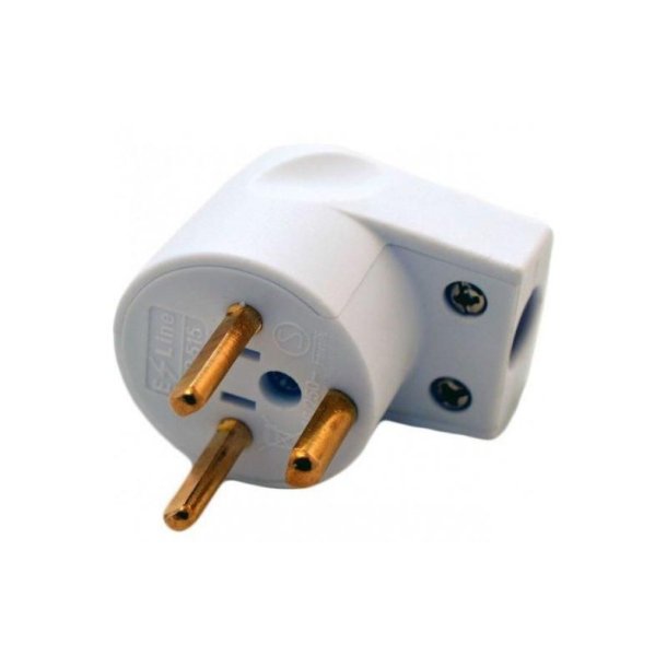 MicroConnect - EDB Plug Angled, White - Type K (DK) - 230 V - Black - 1 - 140 g - 150 g