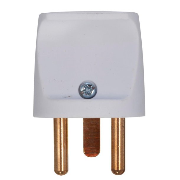 MicroConnect - Power Plug round, White - Type K (DK) - 230 V - Black - 1 - 140 g - 150 g