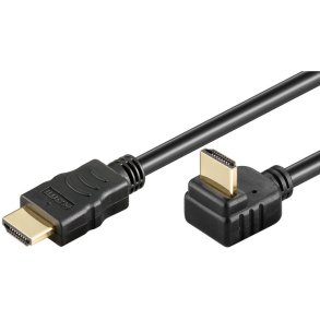 MicroConnect - HDMI High Speed cable, 0.5m - 0.5 m - HDMI Type A (Standard) - Male - Straight - Angled - Black