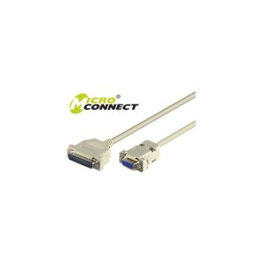 MicroConnect - IBM029 - Grey - 3 m - DB-9 - DB-25 - Male - Female