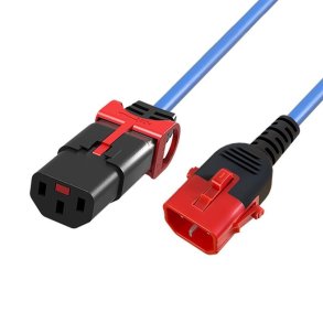 MicroConnect - Powercord C13 IEC Lock+ - C14 IEC Lock Dual Locking blue 2m, PC3620 - Blue - Female - Male - 2 m - C13 co