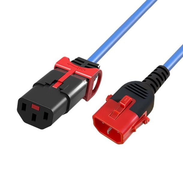 MicroConnect - Powercord C13 IEC Lock+ - C14 IEC Lock Dual Locking blue 2m, PC3620 - Blue - Female - Male - 2 m - C13 co