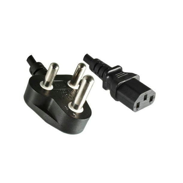 MicroConnect - Power cord South Africa Type B+C - C13, black, Big Plug, H05VV-F 3G 0.75 mm&sup2;, 10A-250V, 1.8 m - Black - M