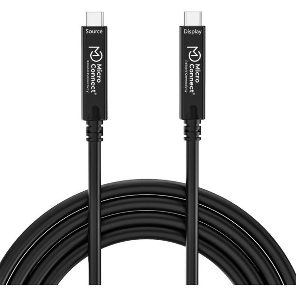 MicroConnect - USB-C to USB-C cable 20m, Premium fiber, Bidirectional. 10Gbps, 8K, 40W - USB 3.2 Gen 2 (3.1 Gen 2) - USB