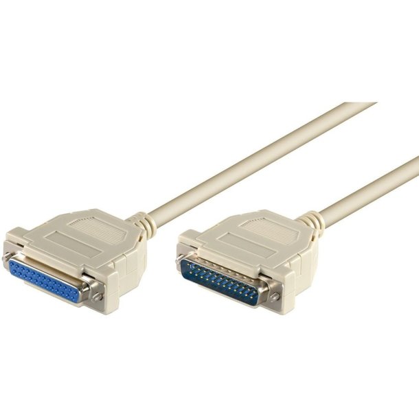 MicroConnect - MODGR3 - White - 3 m - DB-25 - Male - Female - Nylon/Polyvinyl Chloride (PVC)