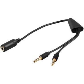MicroConnect Audio kabel - 0,4 meter - 3.5 mm to - 2 x 3.5 mm kabel