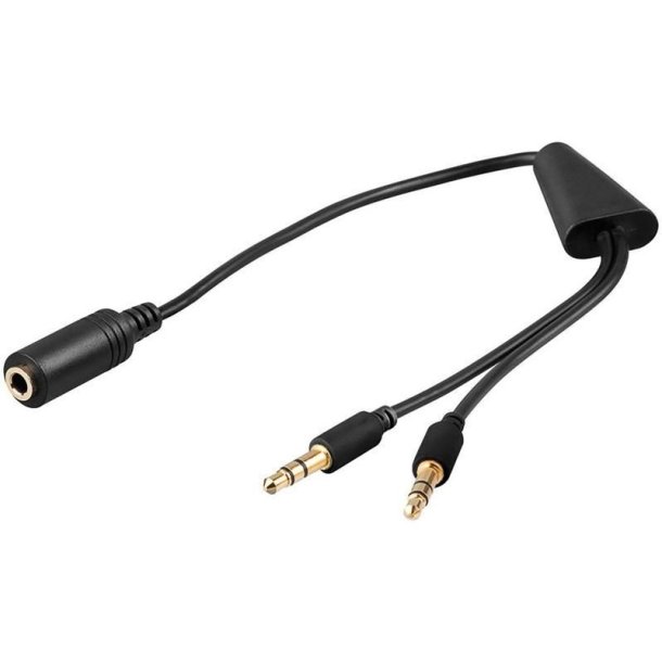 MicroConnect Audio kabel - 0,4 meter - 3.5 mm to - 2 x 3.5 mm kabel