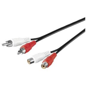 MicroConnect Stereo Ext. kabel - 10 meter - 2 x - RCA han to 2 x RCA hun