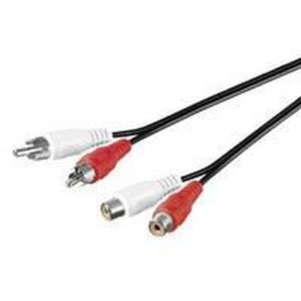 MicroConnect Stereo Ext. kabel - 1.5 meter - 2 x - RCA han to 2 x RCA hun