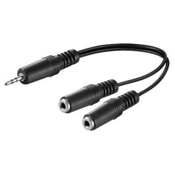 MicroConnect 3.5mm Minijack Adapter, 0.2m - Y Adapter - 3.5 mm Minijack, 1 x han to 2 x hun mono