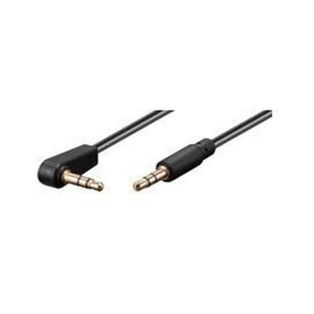 MicroConnect 3.5mm Minijack kabel 1m 90&deg; - 3.5mm kabel - han-han 90&deg;