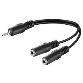 MicroConnect 3.5mm Minijack Y kabel - 0.2m - 3.5mm Y Adapter - 1 x han to 2 x hun stereo