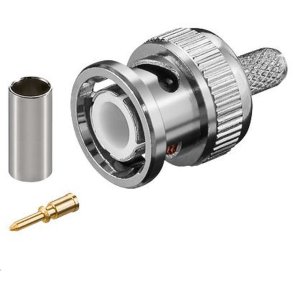 MicroConnect - Coaxial Connectors - BNC crimp plug for RG58 - with gold pin