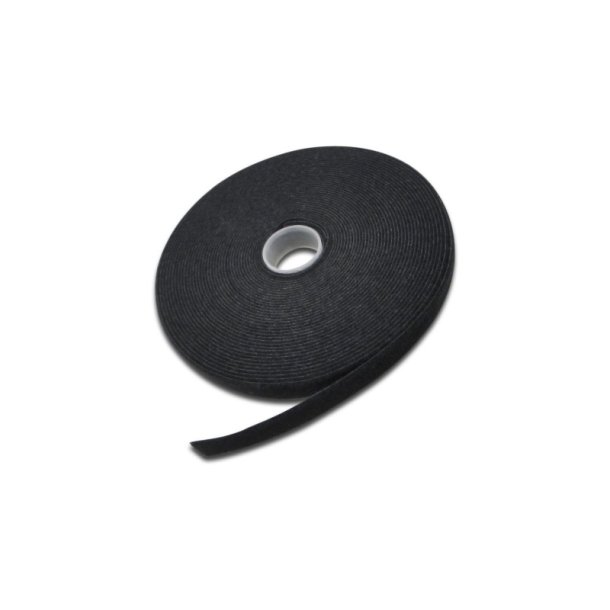 MicroConnect Velcro-tape 15 mm - 10 m - sort - 15 mm bredde