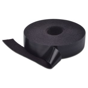 MicroConnect Velcro-tape - 10 m - sort - 20 mm bredde