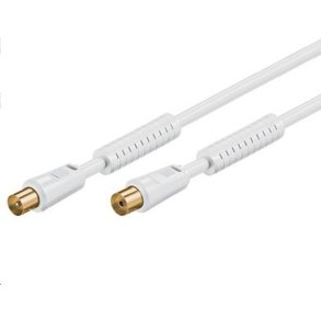 MicroConnect - Coaxial kabel - Coax M-F 10m White 75 Ohm - With ferritfilters for100HZ TV