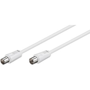MicroConnect - Coaxial kabel - Coax M-F 2.5m White 75 Ohm - Double Shielded