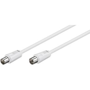 MicroConnect - Coaxial kabel - Coax M-F 5m White 75 Ohm - Double Shielded